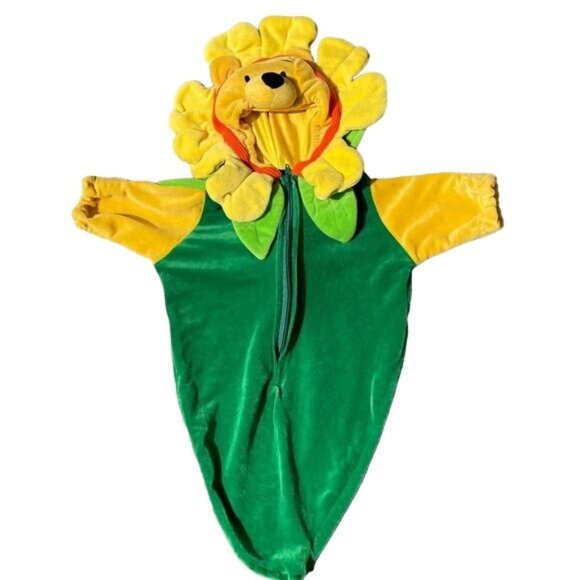Winnie The Pooh Sunflower Bunting Halloween Costume Disney Infant Sz 0-3 Mos VTG - Picture 1 of 11